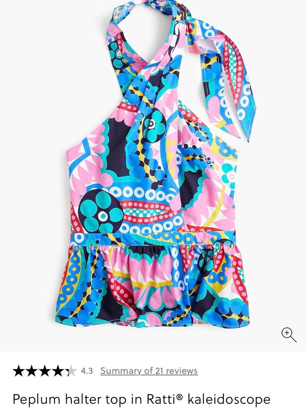 J. Crew Ratti Print Halter Top